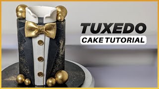 How to make a TUXEDO CAKE  Fathers Day cake  Cake for men [upl. by Thaddaus]