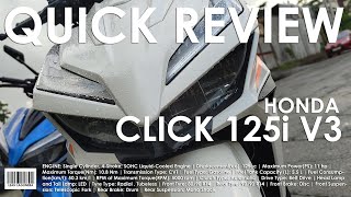 Honda Click 125i V3 Quick Review [upl. by Gnah413]