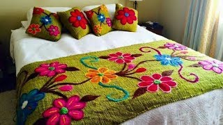 Hand Embroidery New Design bed sheet Collection Beautiful Double Bed sheet with pillow covers 2019 [upl. by Anstus]