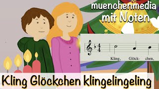 Noten für Kinderlieder  Kling Glöckchen klingelingeling  Weihnachtslieder deutsch  muenchenmedia [upl. by Cerelia]