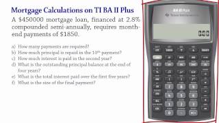 Mortgage Calculations using BA II Plus [upl. by Darrell759]