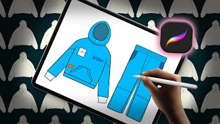 How to DESIGN a CLOTHING BRAND with PROCREATE [upl. by Ynetsed]