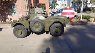 Daimler Ferret armored vehicle on Houston streets [upl. by Hasheem]