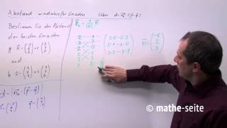 Abstand windschiefer Geraden berechnen über Formel Beispiel 1  V0309 [upl. by Nani920]