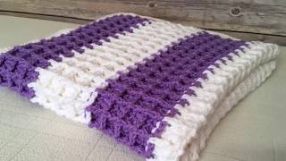 Lamplight Crochet Tutorial 27 Waffle Stitch Baby Blanket [upl. by Romaine]