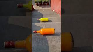 Yellow vs Orange glass bottles  Crushing soft things shorts asmr satisfying [upl. by Cleo]