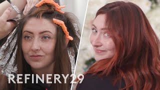 Dying My Hair Red With The Foilyage Technique  Hair Me Out  Refinery29 [upl. by Nnaassilem621]