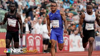 PHOTO FINISH decides wild mens 100m in Oslo  NBC Sports [upl. by Delanty]