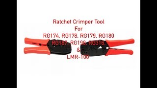 Ratchet Modular Crimping Tool for RG174 RG178 and more P93100001 [upl. by Ahsinid]