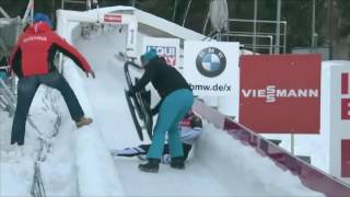 David Gleirscher broken the sled in World Championships in Innsbruck 2912017 [upl. by Lyell]