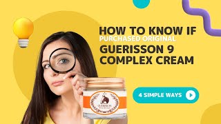 How To Know If You Purchased an Original Guerisson 9 Complex Cream [upl. by Marcello171]