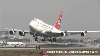 Yemen Government Boeing 747SP27 7OYMN Landing with ATC [upl. by Alvy787]