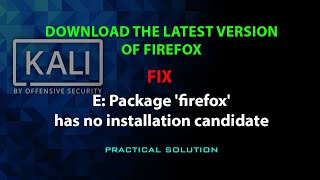 KALI FIX E Package firefox has no installation candidate [upl. by Erreid]