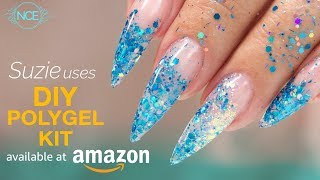 PolyGel Glitter Inlay Using Amazon DIY Kit [upl. by Dieball349]