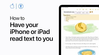 How to have your iPhone or iPad read text to you  Apple Support [upl. by Namdor]