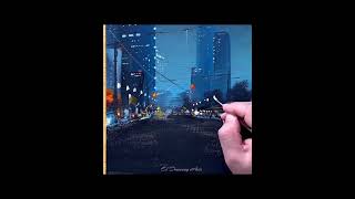 Mesmerizing Snowy Cityscape Acrylic Painting Tutorial [upl. by Anon]