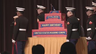 Marine Corps celebrates 249th birthday a couple days early [upl. by Nance]