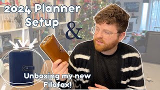 Luxury Planning with Filofax  2024 Planner Unboxing and Setup Navy Filofax Malden [upl. by Nomolas]