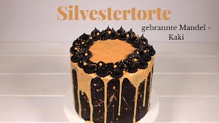 Silvestertorte  New Years Eve Cake  gebrannte Mandel QuarkMascarponecreme und Kaki [upl. by Cogen768]