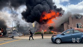 Moments after a plane crashes into homes in Santee [upl. by Enovahs]