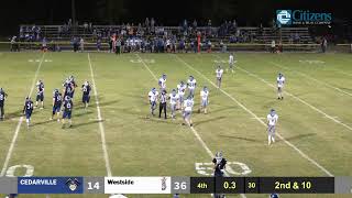 Cedarville HS Football  Westside  Homecoming [upl. by Ettenotna]