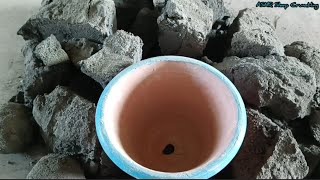 ❤Extremely Silky Pure Charcoal Powder Chunks Dusty 😷Claypot 💦Dipping Paste On Chunks Mixing [upl. by Quintin568]