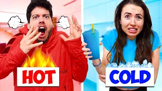 Eating Only HOT vs COLD Food for 24 Hours Challenge [upl. by Catriona132]