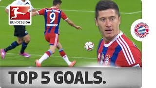 Robert Lewandowski  Top 5 Goals 201415 [upl. by Adnirim]