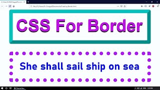 How To Create Borders By Using CSS in HTML  Part 13 [upl. by Malina]