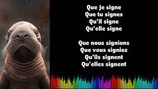 ♫ Japprends le français ♫ Conjugaison I SIGNER I Subjonctif Présent [upl. by Kienan920]