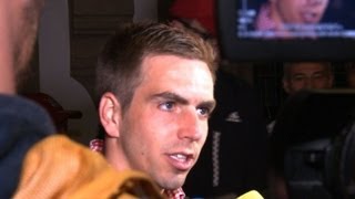 Bayerns Lahm quotWir wollen mit dem Triple nach Hause kommenquot [upl. by Ardnuahs15]