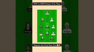 PSW vs MSW Dream 11 GL Team  psw vs msw dream 11 team dream11prediction dream11todayteam [upl. by Gipps]