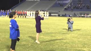 Meteorologist Performs National Anthem UCSB Mens Soccer [upl. by Dallman972]