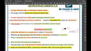 Level 3  Pharmacology 3  Antiplatelet agents 1 quotFree partquot [upl. by Cawley]