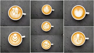 7 Top Latte Art Designs  Basics and Advanced latte art for Barista [upl. by Patrich]