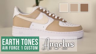 DIY Custom Shoes  Earth Tones Air Force 1 Customs with SophieSophss [upl. by Anastice]