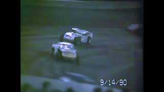 Cedar Lake Speedway 09141990 WISSOTA 100 Heat 3 [upl. by Ydnerb]