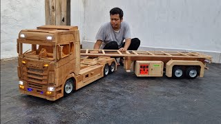 Membuat trailer truck  part 1  miniatur truk [upl. by Killian]