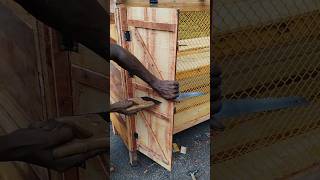 Cut a door and make two doors in a twostory chicken house chicken chickenlover woodwork pet [upl. by Hyman]