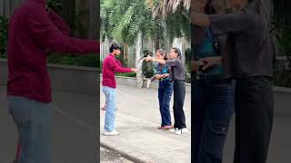 Balloon prank 😂🎈 balloon prank random girls reaction funny viral shorts [upl. by Aicnatsnoc993]