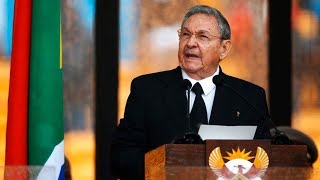 Cuban President Raúl Castro Speaks at Nelson Mandelas Memorial [upl. by Canning169]