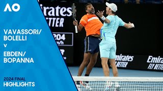 BolelliVavassori v BopannaEbden Highlights  Australian Open 2024 Final [upl. by Ahseiat]