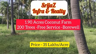 AGRICULTURAL Land for Sale in Krishnagiri District 190 Acres of Coconut Farm [upl. by Acinna]