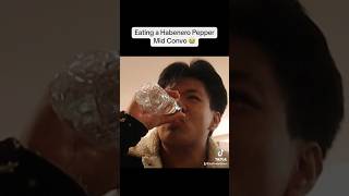 Eating a Habanero Pepper Mid Convo 😭😭 funny challenge youtube fyp [upl. by Lorena765]