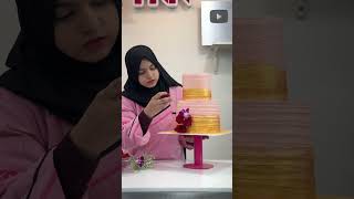 tier cake frosting  cake designing  baking hacks  tahoor fatima raad [upl. by Jarib969]