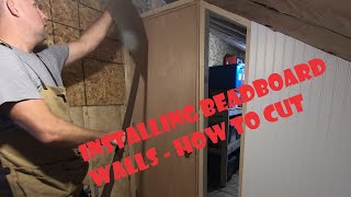 Cutting and Installing Beadboard Walls in Secret Attic Room [upl. by Somerville732]