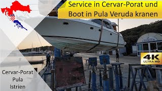 Von CervarPorat nach Pula und Boot kranen in Veruda Motorboot fahren in Kroatien [upl. by Cyb]