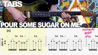 Def Leppard  Pour Some Sugar On Me  Guitar cover WITH TABS [upl. by Ap536]