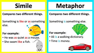 SIMILE vs METAPHOR 🤔  Whats the difference  Learn with examples [upl. by Atiuqet]