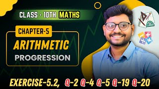 Class 10 Maths  Chapter 5 Arithmetic progression exercise 52 Q2 Q4 Q5 Q19 Q20 [upl. by Eugeniusz]